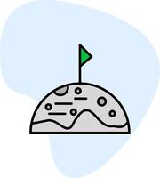 Moon Summit Vector Icon