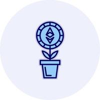 Ethereum Plant Pot Vector Icon