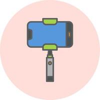 icono de vector de palo selfie