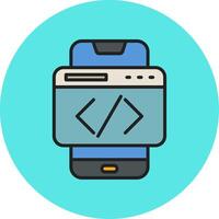 teléfono inteligente codificación vector icono