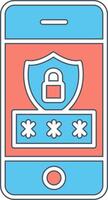 icono de vector de seguridad móvil