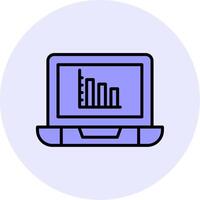 Online Bar Chart Vector Icon