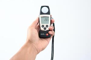 professional luxmeter for measuring light. for measuring light intensity photo