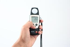 professional luxmeter for measuring light. for measuring light intensity photo