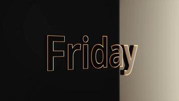 Dynamic animated background projection of word Friday. Animation word Friday. Neon outline of word Friday video