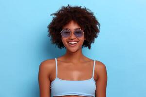 AI generated Woman in Bikini Top and Sunglasses photo