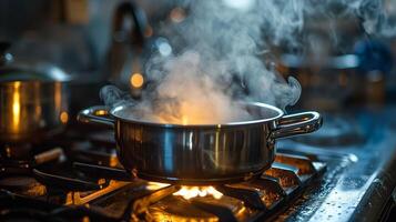 AI generated Steam Rising From Pot on Stove photo