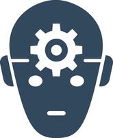 Ai Robot Face With Nut On Head Shape Logo Template vector