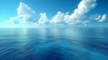 AI generated Vast Water Expanse Surrounded by Clouds photo