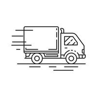 Fast cargo truck line icon. Vector illustration