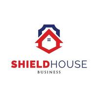 Shield House Icon Logo Design Template vector