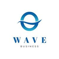 Initial Letter O Sea Wave Icon Logo Design Template vector