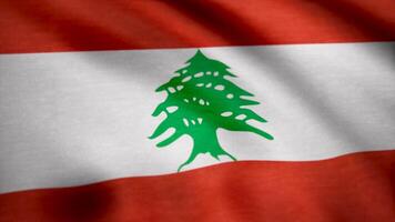 Libanon golvend vlag. vlag van Libanon achtergrond video