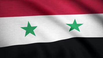 Flag of Syria. Syria flag waving at wind animation video