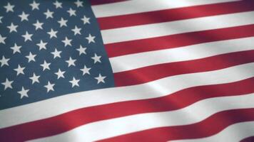 Stati Uniti d'America americano bandiera. senza soluzione di continuità looping animazione. Stati Uniti d'America bandiera agitando nel il vento video