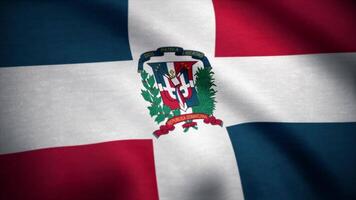 dominicano república bandera. bandera de el dominicano república ondulación a viento video