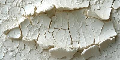 AI generated White cracked paint texture on surface for background use photo