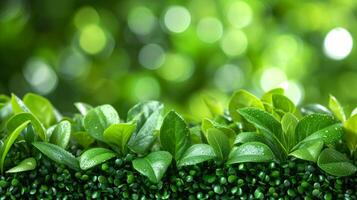 AI generated Close Up of Vibrant Green Plant With Leaves photo