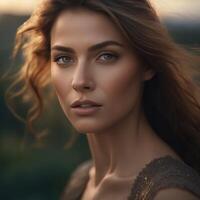 AI generated Photography portrait of a beautiful woman photo