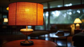 AI generated Table With Lamp photo