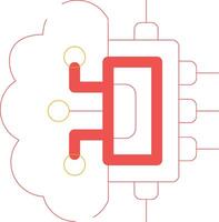 Brain Circuit Creative Icon Design vector