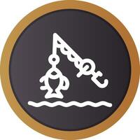 Lake Fishing Creative Icon Design vector