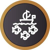 Fishing Boat Creative Icon Design vector