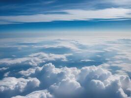 AI generated High nature view large white clouds on soft sky background in the morning photo