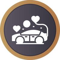 diseño de icono creativo de coche de boda vector