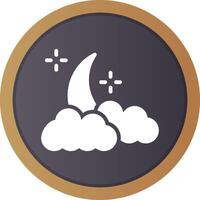 Cloudy Night Creative Icon Design vector