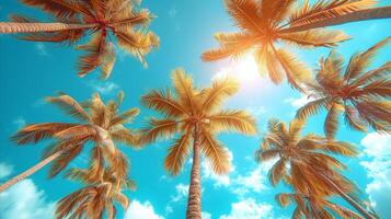 AI generated Sunlit Palm Trees photo