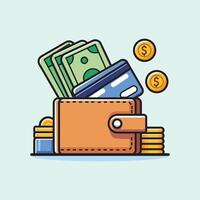 vector flat design illustration of money and wallet design