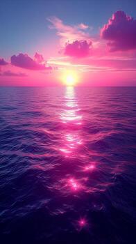 AI generated Sun Setting Over Ocean photo