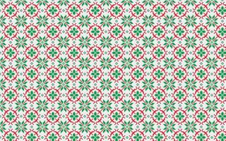 Embroidered pattern with knitting needles green and red color vector