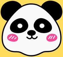 panda cara linda plano icono vector acortar Arte