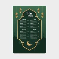 Ramadan Kareem Iftar menu template design for restaurant food vector