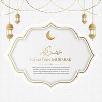 Ramadán kareem islámico ornamental antecedentes con Arábica modelo y decorativo adornos vector