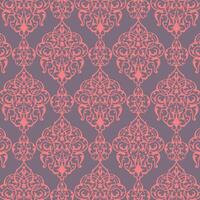 Retro style damask seamless pattern ornamental background vector