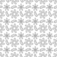 doodle flowers abstract seamless pattern background vector
