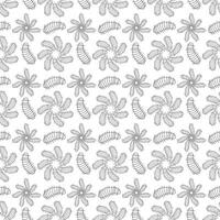 doodle flowers abstract seamless pattern background vector