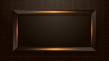 luxury brown and gold photo frame design with copy  space vector