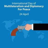 ilustración vector gráfico de sacudida manos con un mano pistola, Perfecto para internacional día, multilateralismo y diplomacia para paz, celebrar, saludo tarjeta, etc.