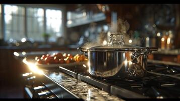 AI generated Pot on Stove in Kitchen photo