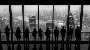 AI generated Group of People Standing in Front of a Window photo