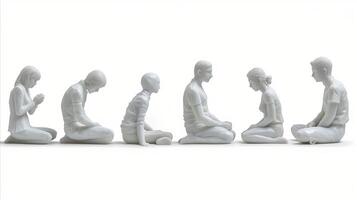 AI generated Group of Statues Sitting in a Row photo