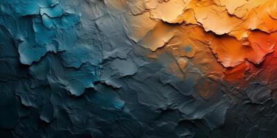 AI generated Abstract artistic texture background in blue and orange tones photo