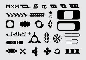 Futuristic abstract asset collection acid shape vector icon y2k Bundle HUD interface game technology separated editable