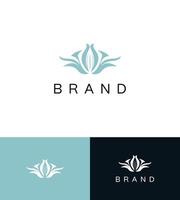 Lotus flower feminin logo spla wellness bodycare, organic, nature, soft color editable vector