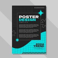 Flat design brutalism poster template vector