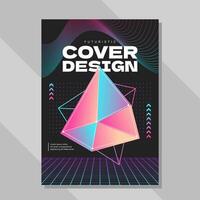 Futuristic gradient cover design template vector